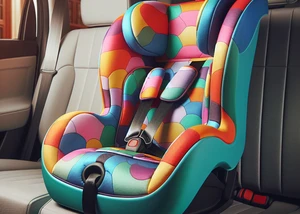 Bunter Kindersitz im Auto