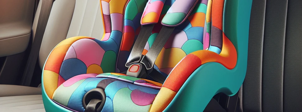 Bunter Kindersitz im Auto