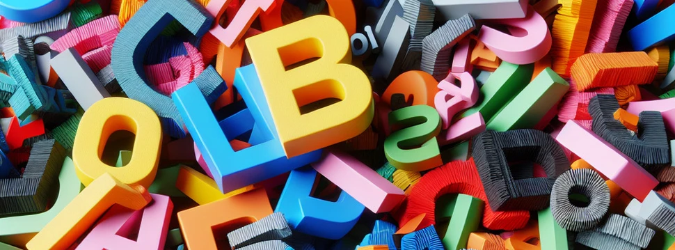 Viele bunte Buchstaben